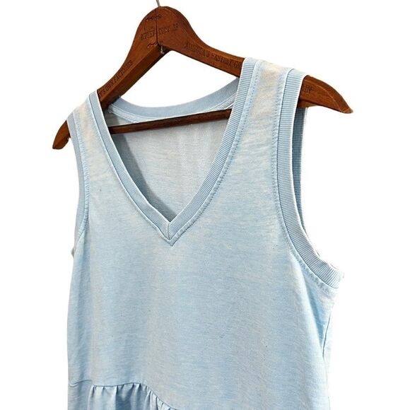 Cotton Blend V Neck Mini Dress - Picture 2 of 6